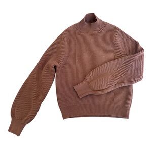 Zara Camel Mock Neck Lightweight Sweater Medium | Neutral Spring Layering Knit